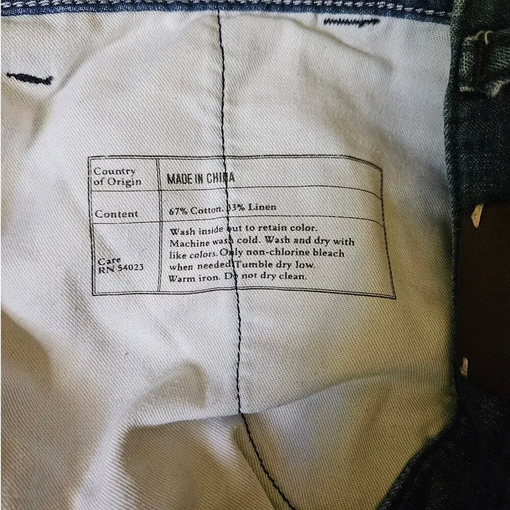 Banana Republic Linen Blend Denim Pants Size 29